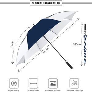 Double Layers Golf <strong>Umbrella</strong> <strong>Custom</strong> Logo OEM ODM Wholesale Modern Large Fiberglass <strong>Custom</strong> Golf <strong>Umbrella</strong> As Business Gift - Product Image 3