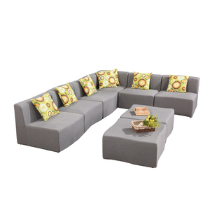 Color Gris esquina en forma <span class=keywords><strong>de</strong></span> L, <span class=keywords><strong>muebles</strong></span> al aire libre, jardín tela sofá - Product Image 1