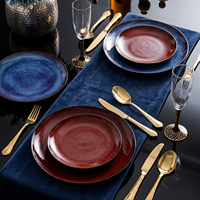 Assiettes à dîner personnalisées avec logo, vaisselle de restaurant, assiette en céramique avec glaçure réactive et glaçure de four