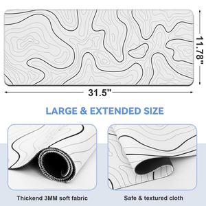 حجم شكل مخصص مع حافة مخيط الحصير مكتب منصات الماوس للألعاب مكتب مكتب وسادة ماوس للماء - Product Image 2