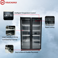 Enfriador de Bebidas con Puerta Doble de Vidrio, 500L |   Refrigerador Vertical Comercial con Vitrina |   Barra de Supermercado