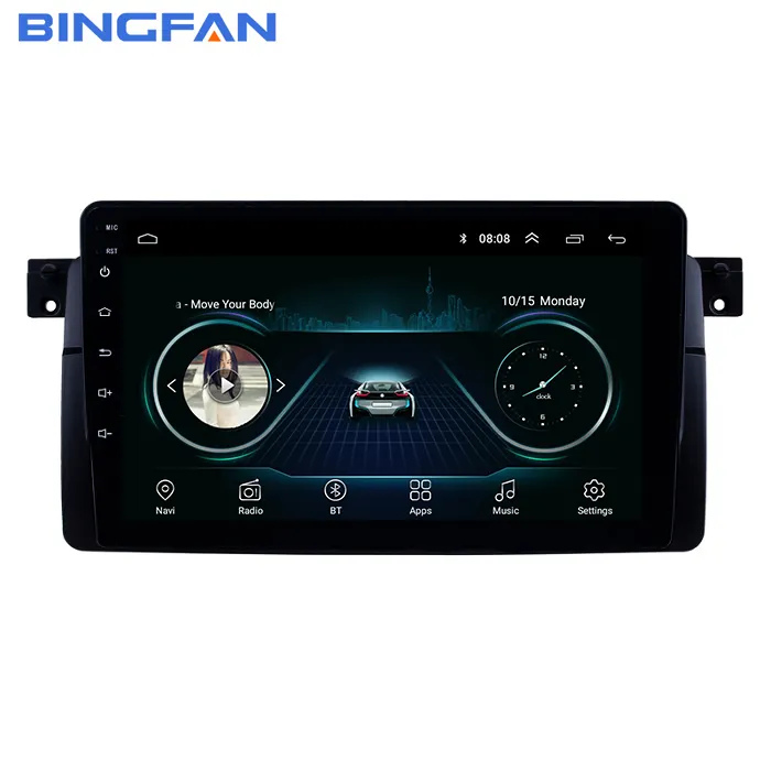 Rádio de carro para bmw e46, 1999-2005, 9 polegadas, android 9.1, 4 núcleos, navegação gps