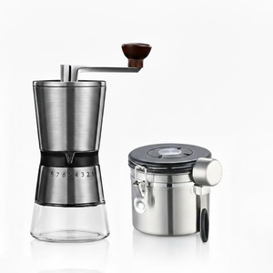 Juego de Molinillo de Café Manual Ajustable de 8 Niveles OEM/ODM, Juego de Regalo con Cafetera de Vidrio de Borosilicato - Product Image 2