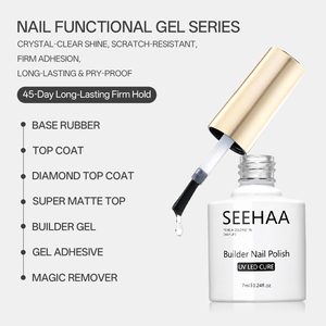 SEEHAA Adhesivo de Gel Translúcido Blanco para Uñas, <span class=keywords><strong>Manicura</strong></span> Semipermanente Estilo Francés para Belleza de Uñas DIY, Lámpara LED, Botella de Fuente de Luz - Product Image 1