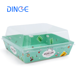 Boîte de papier avec le couvercle clair d'animal familier Sandwich transparent boîte d'emballage d'aliments cuits au four <span class=keywords><strong>gâteau</strong></span> boîte à emporter avec couverture pour animaux de compagnie 100 pièces par ensemble - Product Image 2