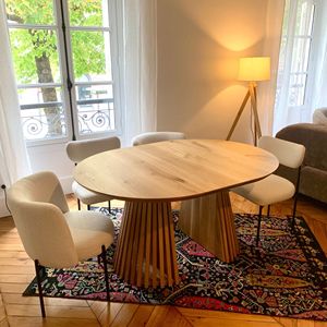 Bộ bàn ăn gỗ tròn có thể kéo dài, <span class=keywords><strong>6</strong></span>-12 chỗ ngồi, dành cho nhà hàng, nhà bếp, phòng ăn sang trọng - Product Image 1