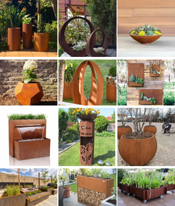 Large Round Planters for Outdoor Plants Corten Steel Planter Heavy Duty Metal Planter for Patio & Garden - Product Image 4