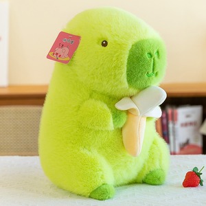 Vente en gros, nouvel arrivage de peluche Capybara verte, pendentif en forme de banane jaune, en coton PP, couette en polyester doux, cadeau - Product Image 5