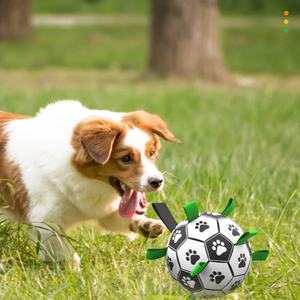 गर्म बिक्री छोटी inflatable फुटबॉल बॉल पालतू इंटरैक्टिव खिलौना चियू-प्रतिरोधी खिलौना चियू-प्रतिरोधी ध्वनि के साथ महसूस किया - Product Image 4