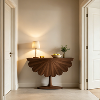 Table console moderne en bois massif avec base sur pieds, garantie de 2 ans, meuble de rangement pour salon, durable et facile à nettoyer