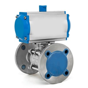 บอลวาล์วหน้าแปลนสแตนเลสขนาด 1 นิ้ว ASME B16.9 Class 300 แบบสองทาง สำหรับอุตสาหกรรมน้ำมันและน้ำ  OEM ระบบนิวเมติกแบบ C-Way ซีล PTFE - Product Image 4