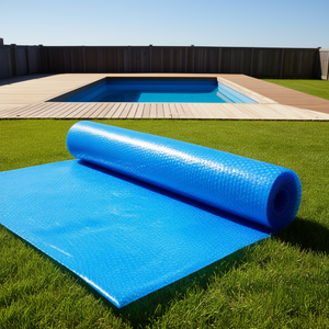 ผ้าคลุมสระว่ายน้ำแบบโซลาร์ Sunrise ขนาด 40 x 20 ฟุต รูปทรงสี่เหลี่ยมผืนผ้า หนา 12 มิล สีฟ้า สำหรับสระว่ายน้ำแบบฝังดิน ป้องกันความร้อน - Product Image 2