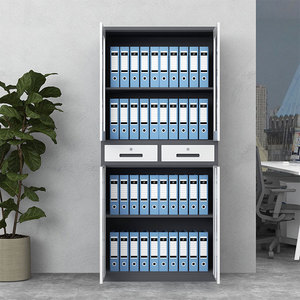 Archivador Metálico Moderno Multifuncional de 4 Puertas con Cerradura y 2 Cajones para Oficina en Casa y Taller - Product Image 1