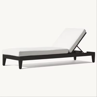 Chaise longue d'extérieur en aluminium, chaise longue moderne rembourrée pour la plage, la piscine, la terrasse, l'hôtel, la station balnéaire, le jardin