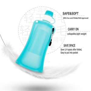 Bouteille d'eau pliable en silicone de 500 ml, étanche, portable, pour le camping en plein air, sac étanche pliable pour la randonnée et les voyages - Product Image 5