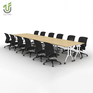 IULTRA Gran 16 pies Diseño moderno Negro Rectangular <span class=keywords><strong>Mesa</strong></span> <span class=keywords><strong>de</strong></span> <span class=keywords><strong>juntas</strong></span> MDF Muebles <span class=keywords><strong>de</strong></span> oficina para 14 <span class=keywords><strong>personas</strong></span> para hoteles y escuelas - Product Image 5