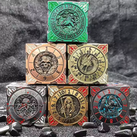 Dés polyédriques métalliques DND à 6 faces, thème Roulette, Crâne Sanglant, Pieuvre, rotation aléatoire, pour Dungeons and Dragons, avec boîte d'emballage