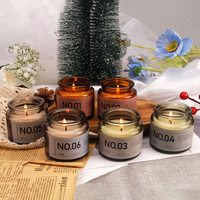Fábrica de velas personalizadas Yoga Meditación Aromaterapia Tarro de vidrio Tapa de madera Velas de lujo Velas perfumadas Cera de soja