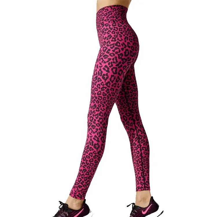 Leggings de sport pour femmes, avec imprimé d'animal, rouge, léopard, vente en gros, Fitness, Yoga