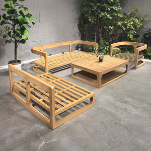 Chất Lượng Cao Hồ Bơi Gỗ Tếch Đồ Nội Thất Ngoài Trời Patio Cắt Gỗ Vườn Sofa Set - Product Image 6