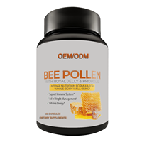 Kapsul Serbuk Sari Lebah Berkualitas Tinggi, Kapsul Royal Jelly dan Propolis Lebah, Suplemen Serbuk Sari Lebah Alami untuk Dewasa