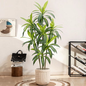 Planta Artificial <span class=keywords><strong>de</strong></span> Lujo, Estilo Brasileño, en <span class=keywords><strong>Maceta</strong></span> <span class=keywords><strong>de</strong></span> Madera, Decoración <span class=keywords><strong>de</strong></span> Interiores, PVC Suave - Product Image 4