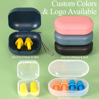 Boîte de rangement carrée en plastique transparent SUNSHING pour bouchons d'oreilles, étui de transport pour bouchons d'oreilles, mini conteneur pour bijoux et boucles d'oreilles