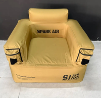 Canapé gonflable pour une personne avec base renforcée en fibre, portable et résistant à l'usure pour une utilisation en extérieur et en intérieur