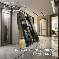 Serrure de porte 3D avec reconnaissance d'empreintes digitales RFID Caméra intelligente sans clé pour hôtels-pour la connectivité WiFi en bois