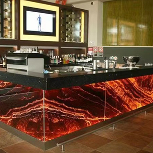 Thiết Kế Mới Màu Đỏ Và Đen Countertop LED L Shape <span class=keywords><strong>Bar</strong></span> Counter Bảng Đối Với Nhà Hàng Quán Cà Phê Nhà Hàng - Product Image 1