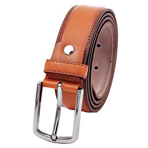 Handmade High Quality <b>Tan</b> Cow Hide <b>Leather</b> <b>Belt</b> with Stainless Alloy Buckle Adjustable Length 3.5CM Width for <b>Men</b> - Product Image 1