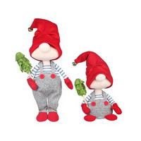 Gnomes de jardin de petite taille de la marque SOTE, certifiés BSCI, faits à la main, décoration de Noël, chapeau rouge en tricot, poupée nain Rudolph