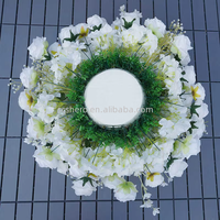 Boule de fleurs artificielles en soie blanche de style luxueux, de haute qualité, durable, pour la décoration de table de mariage, centre de table de scène, économique