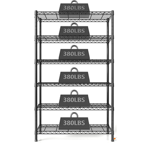 Étagère résistante de fil de stockage en métal enduit de poudre de 6 rangées rayonnage de grille d'approbation de NSF - Product Image 1