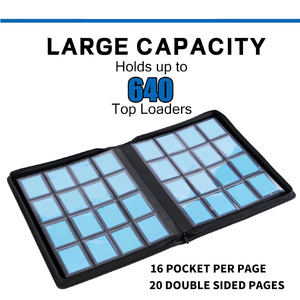 Suit Cards in 3x 4'' Toploader Double-Sided Pockets <strong>Pokemoned</strong> 640 TopLoaders 16 Pockets Top Loader <strong>Binder</strong> - Product Image 3