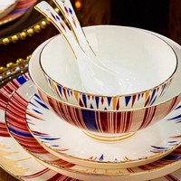 Ensemble de bols et de plats pour la maison, nouvelle collection 2025, porcelaine osseuse haut de gamme de Jingdezhen, vaisselle en céramique, cadeau de pendaison de crémaillère, cadeau de mariage