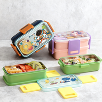 Hochwertige einstufige beheizbare auslaufs ichere Lunchbox aus Edelstahl Studenten Tragbare Cartoon-Kinder-Mikrowellen-Bento-Box