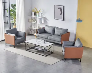 Furnitur Kantor Komersial Modern Kualitas Tinggi Penggunaan Umum dan Set Sofa Kantor Kulit