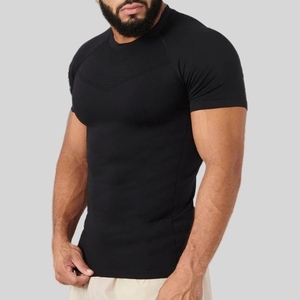 HONFIT 92%Polyamide 8%Elastane 345Gsm Solid <strong>Muscle</strong> Slim Fit Fitness Compressed <strong>Men's</strong> <strong>T</strong>-<strong>shirts</strong> Custom Plain Gym <strong>T</strong> <strong>Shirt</strong> for <strong>Men</strong> - Product Image 3