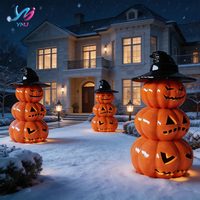 Sculpture de citrouille en résine de fibre de verre de luxe, décoration d'Halloween haut de gamme, écologique, durable, pour jardin extérieur, design personnalisé, grande taille