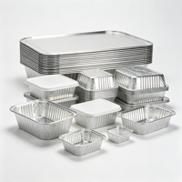 Conteneur en aluminium rectangulaire de qualité alimentaire et écologique pour la cuisson et l'emballage alimentaire, conteneurs en aluminium aéronautique