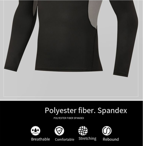 Chemises unisexes en spandex/polyester en stock, vêtements de fitness, séchage rapide, manches longues, pour adultes, basketball, course à pied, yoga, entraînement - Product Image 2