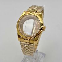 Montre classique Explorer en acier poli, finition acier, SKX007 NH35/36 4R36, boîtiers en acier MOD, verre saphir, boîtier en acier inoxydable, boîtier doré