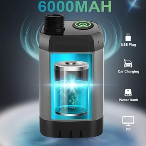 Pompe de <span class=keywords><strong>douche</strong></span> électrique rechargeable pour camping 6000 mAh, douchette portable pour extérieur, randonnée, camping-car, voyage, équipement hors réseau - Product Image 5