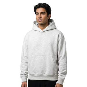 Hoodie Homme Personnalisable Coupe Oversize Courte, Grammage Lourd 480g, Coupe Boxy Épaules Tombantes, Imprimé Hiver, Sans Cordon de Serrage - Product Image 1