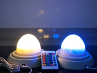 Unité d'éclairage LED pour tabouret globe en plastique PE, batterie rechargeable, télécommande, changement de couleur