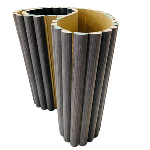 MDF çıta bükülebilir esnek kavisli ahşap levha dairesel yarım yuvarlak MDF panel dekoratif 3D dalga duvar panelleri - Product Image 6