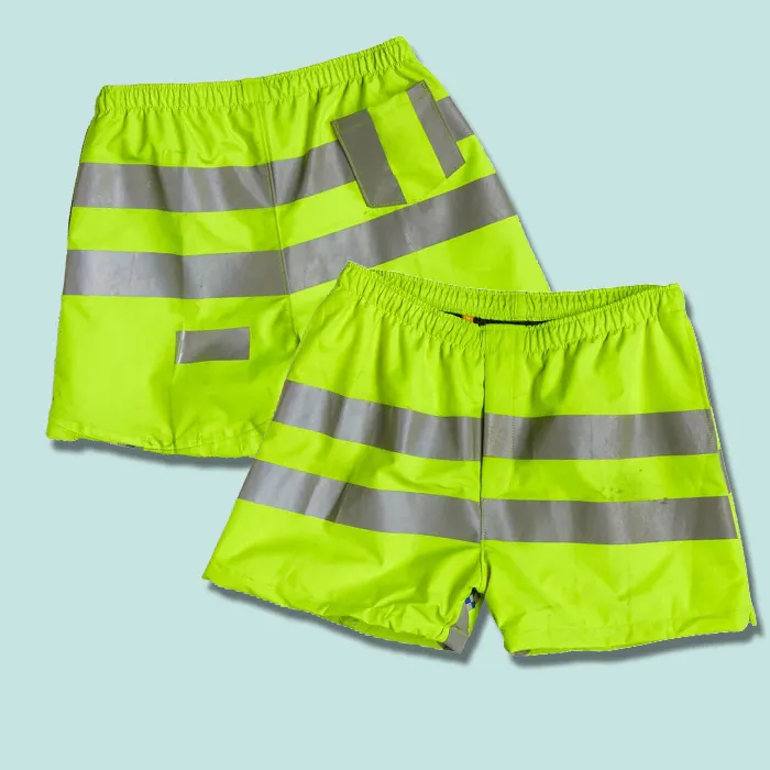 huili hot selling summer fashion streetwear shorts custom reflective stripe printed neon green men gym shorts