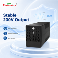 UPS Line Interactive 1000VA 230V 50Hz dengan AVR, Catu Daya Cadangan dengan USB dan LCD untuk Router Jaringan Kantor, Peralatan POS, Penggunaan Sehari-hari (EU)