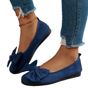 QF1 Nouvelle collection Printemps <span class=keywords><strong>Chaussures</strong></span> plates à bout pointu avec nœud style coréen pour femme, grandes tailles, à enfiler, confortables et simples pour l'extérieur - Product Image 5